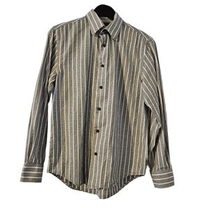 Perry Ellis men's striped button front shirt